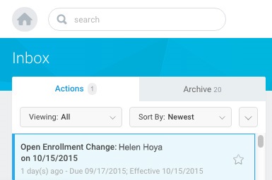 Image of an inbox with the Open Enrollment Change message